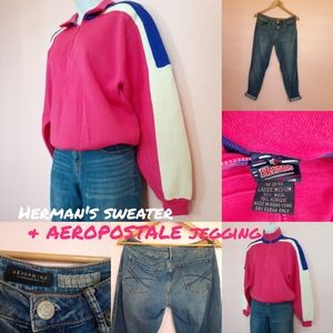 Pink sweater and jegging AEROPOSTALE